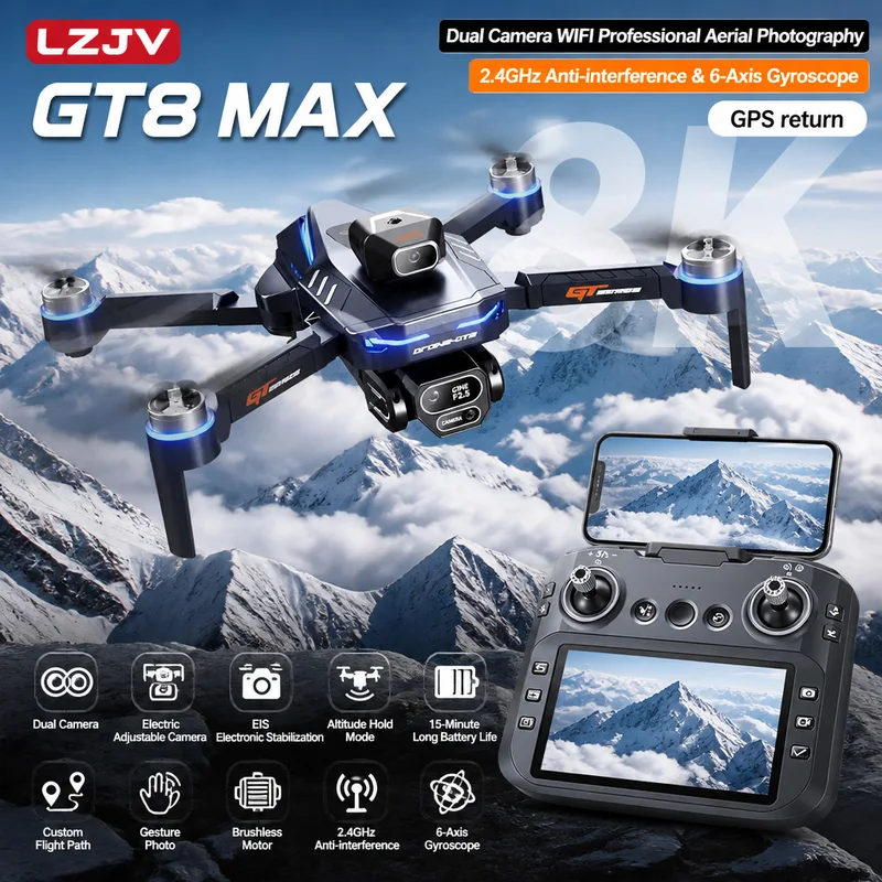 Drone Lipat GT8 Max 8K HD Prof - Drone Surveying ulasan dan harga
